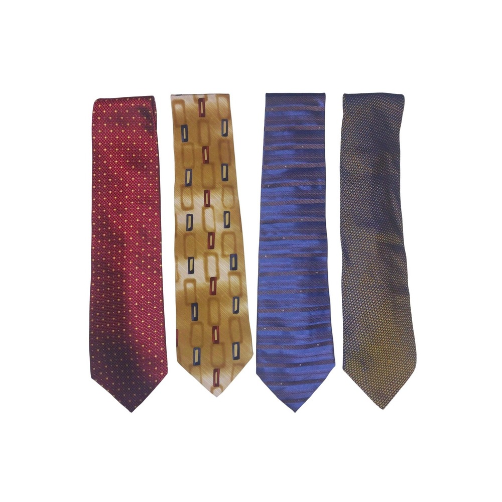 Set of 4 Men's Silk Ties Bruno Conte Stefano Milano Daniel Craig Made in Italy